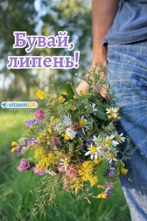 липень, листівки, літо