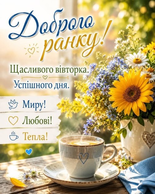 Доброго ранку, вівторок